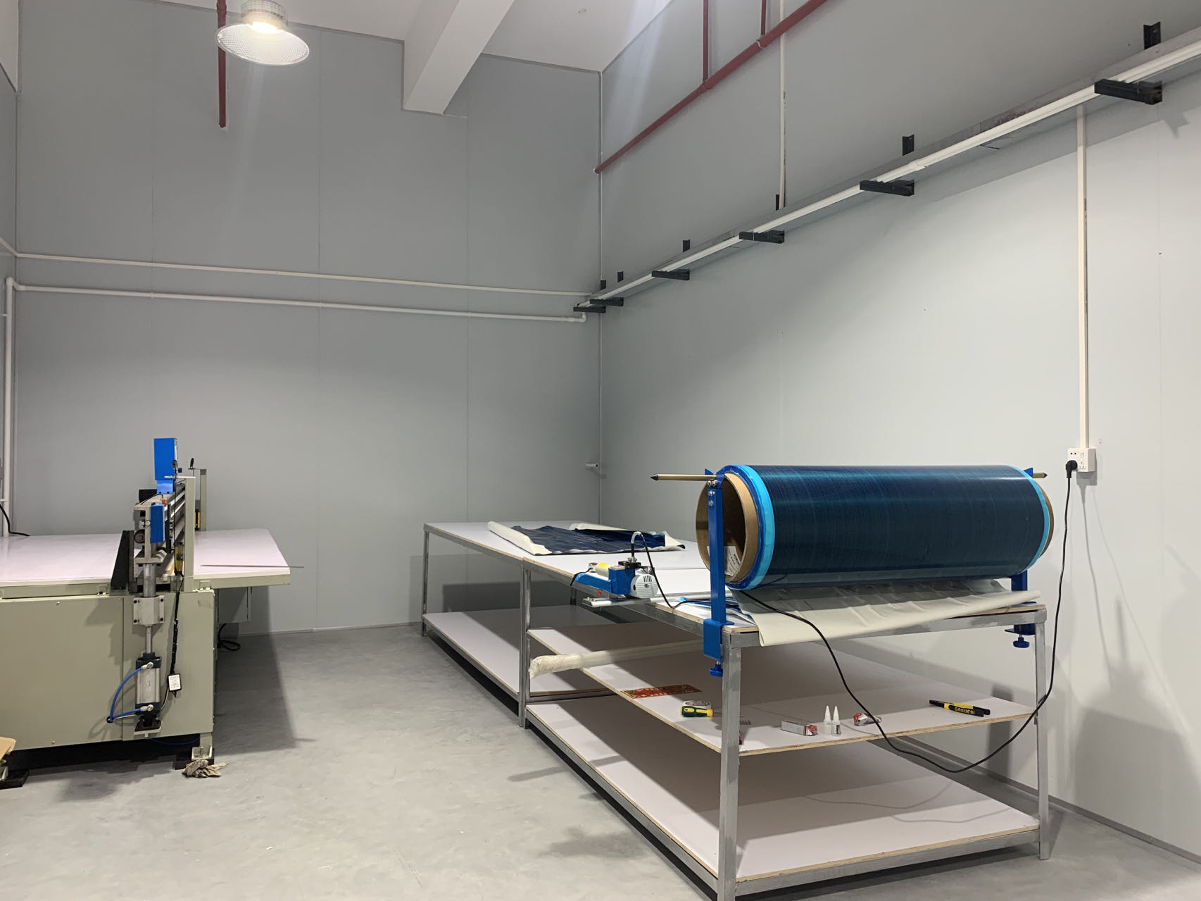 Precision carbon fiber tube manufacturing facility at Flex Precision Composites, Dongguan